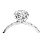 Marquise Cut Diamond Solitaire Ring in White gold with Round Shared Prong Pavé Band_22