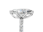 Marquise Cut Diamond Solitaire Ring in White gold with Round Shared Prong Pavé Band_23