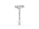Marquise Cut Diamond Solitaire Ring in White gold with Shared Prong Marquise and Round Side Stones_14