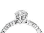 Marquise Cut Diamond Solitaire Ring in White gold with Shared Prong Marquise and Round Side Stones_16