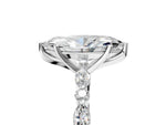 Marquise Cut Diamond Solitaire Ring in White gold with Shared Prong Marquise and Round Side Stones_17