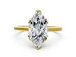 Marquise Cut Diamond Solitaire Ring in Yellow gold with Flower Prong Setting_18