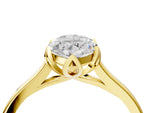 Marquise Cut Diamond Solitaire Ring in Yellow gold with Flower Prong Setting_22