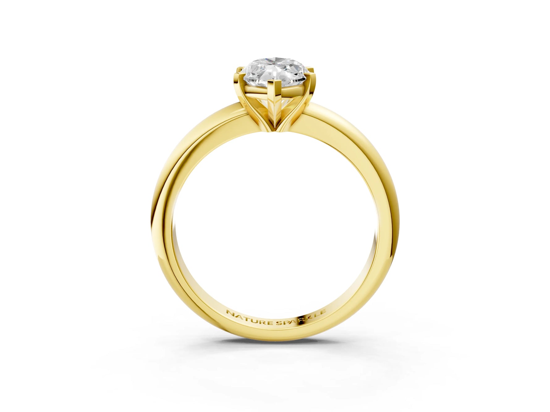 Marquise Cut Diamond Solitaire Ring in Yellow gold with Prong Setting and Rounded Band_21