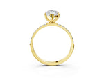 Marquise Cut Diamond Solitaire Ring in Yellow gold with Round Pavé Band_27