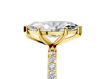 Marquise Cut Diamond Solitaire Ring in Yellow gold with Round Pavé Band_29