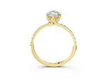 Marquise Cut Diamond Solitaire Ring in Yellow gold with Round Shared Prong Pavé Band_21