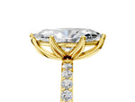 Marquise Cut Diamond Solitaire Ring in Yellow gold with Round Shared Prong Pavé Band_23