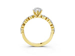 Marquise Cut Diamond Solitaire Ring in Yellow gold with Shared Prong Marquise and Round Side Stones_39