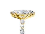 Marquise Cut Diamond Solitaire Ring in Yellow gold with Shared Prong Marquise and Round Side Stones_41