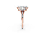 Marquise Cut Diamond Trellis Three-Stone Engagement Ring in Rose gold with Round Side Stones_20