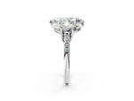 Marquise Cut Diamond Trellis Three-Stone Engagement Ring in White gold with Round Side Stones_20