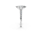 Marquise Cut Diamond Vintage Scroll Solitaire Ring in White gold with Graduated Round Side Stones_20