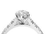 Marquise Cut Diamond Vintage Scroll Solitaire Ring in White gold with Graduated Round Side Stones_22