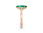 Marquise Cut Emerald Cathedral Solitaire Engagement Ring in Rose gold with Prong Setting_2