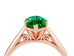 Marquise Cut Emerald Cathedral Solitaire Engagement Ring in Rose gold with Prong Setting_4