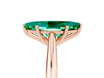 Marquise Cut Emerald Cathedral Solitaire Engagement Ring in Rose gold with Prong Setting_5