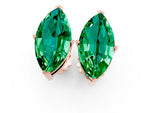 Marquise Cut Emerald Stud Earrings in Rose gold with Basket Setting_1