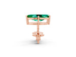 Marquise Cut Emerald Stud Earrings in Rose gold with Basket Setting_2