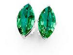 Marquise Cut Emerald Stud Earrings in White gold with Basket Setting_1