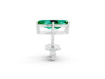 Marquise Cut Emerald Stud Earrings in White gold with Basket Setting_2