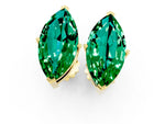 Marquise Cut Emerald Stud Earrings in Yellow gold with Basket Setting_1