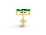 Marquise Cut Emerald Stud Earrings in Yellow gold with Basket Setting_2