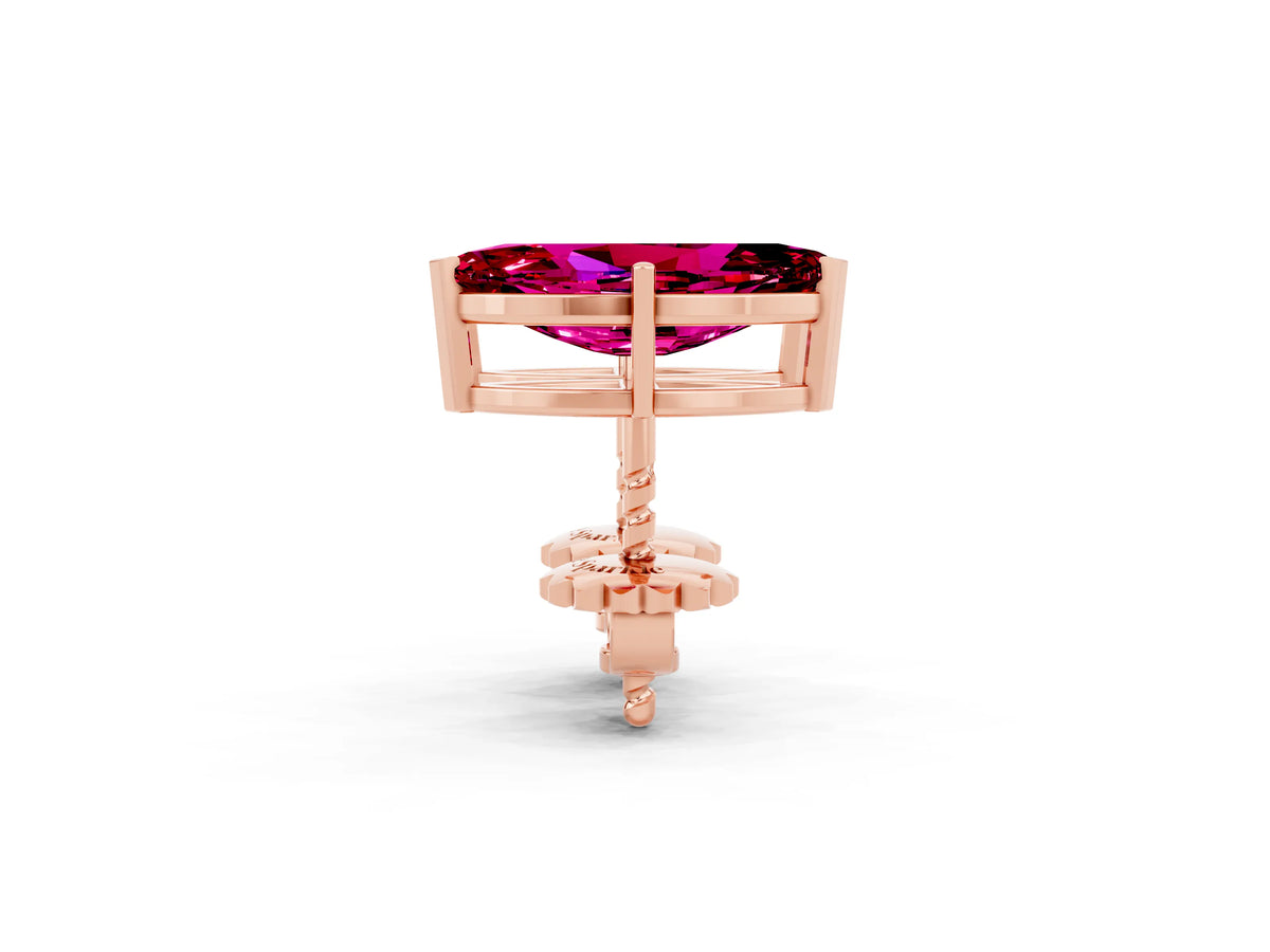 Marquise Cut Garnet Stud Earrings in Rose gold with Basket Setting_2