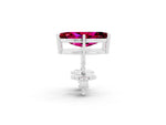 Marquise Cut Garnet Stud Earrings in White gold with Basket Setting_2