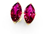 Marquise Cut Garnet Stud Earrings in Yellow gold with Basket Setting_1