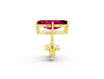 Marquise Cut Garnet Stud Earrings in Yellow gold with Basket Setting_2