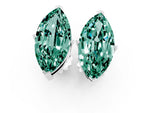 Marquise Cut Green Sapphire Stud Earrings in White gold with Basket Setting_1