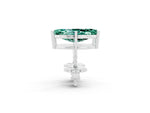 Marquise Cut Green Sapphire Stud Earrings in White gold with Basket Setting_2