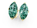 Marquise Cut Green Sapphire Stud Earrings in Yellow gold with Basket Setting_1