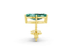 Marquise Cut Green Sapphire Stud Earrings in Yellow gold with Basket Setting_2
