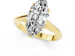 Marquise Cut Moissanite Cathedral Solitaire Engagement Ring in Yellow gold with Prong Setting_1