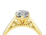 Marquise Cut Moissanite Cathedral Solitaire Engagement Ring in Yellow gold with Prong Setting_4