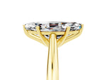 Marquise Cut Moissanite Cathedral Solitaire Engagement Ring in Yellow gold with Prong Setting_5