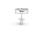 Marquise Cut Moissanite Stud Earrings in White gold with Basket Setting_2
