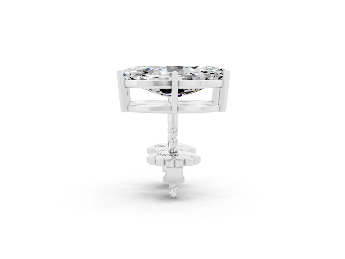 Marquise Cut Moissanite Stud Earrings in White gold with Basket Setting_2
