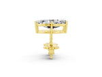 Marquise Cut Moissanite Stud Earrings in Yellow gold with Basket Setting_2