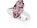 Marquise Cut Morganite Cathedral Solitaire Engagement Ring in Silver with Prong Setting_1
