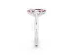 Marquise Cut Morganite Cathedral Solitaire Engagement Ring in Silver with Prong Setting_2
