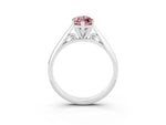 Marquise Cut Morganite Cathedral Solitaire Engagement Ring in Silver with Prong Setting_3