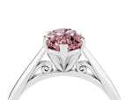 Marquise Cut Morganite Cathedral Solitaire Engagement Ring in Silver with Prong Setting_4