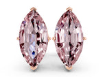 Marquise Cut Morganite Stud Earrings in Rose gold with Basket Setting
