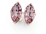 Marquise Cut Morganite Stud Earrings in Rose gold with Basket Setting_1