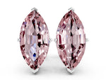 Marquise Cut Morganite Stud Earrings in White gold with Basket Setting