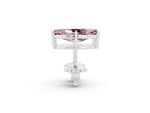 Marquise Cut Morganite Stud Earrings in White gold with Basket Setting_2