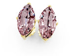 Marquise Cut Morganite Stud Earrings in Yellow gold with Basket Setting_1
